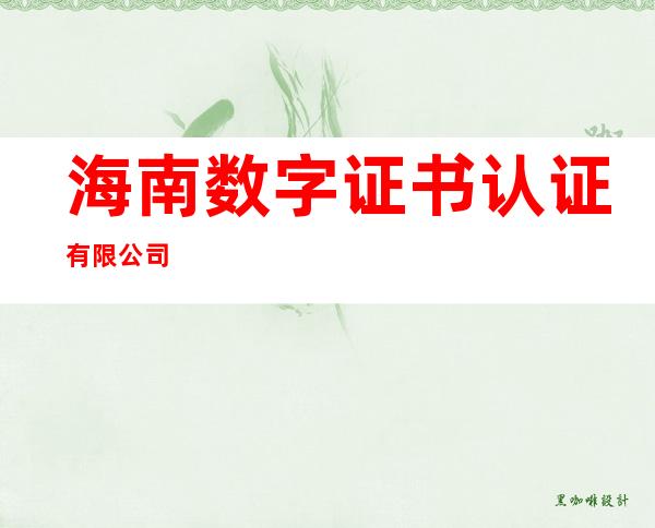 海南数字证书认证有限公司